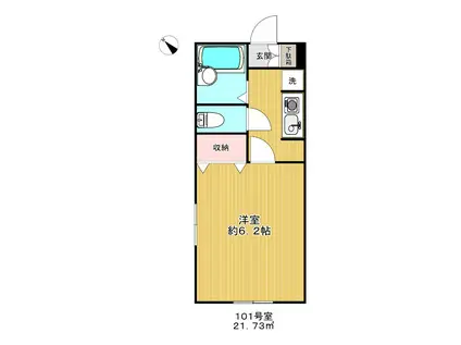 後藤ハイツ(1K/1階)の間取り写真