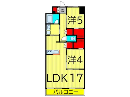 MER2番館(2LDK/3階)の間取り写真