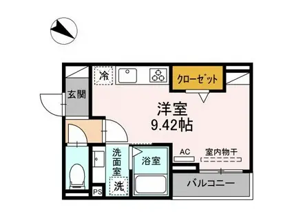 アルテア(ワンルーム/2階)の間取り写真