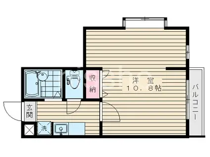 グランメールむさしの(1K/3階)の間取り写真