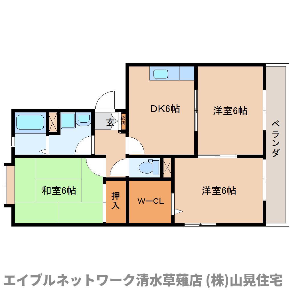 エクセレンス(3DK/2階)の間取り写真