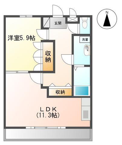 クレストール広表(1LDK/1階)の間取り写真
