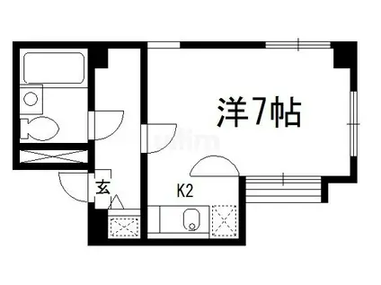 シャトーふく(1K/3階)の間取り写真