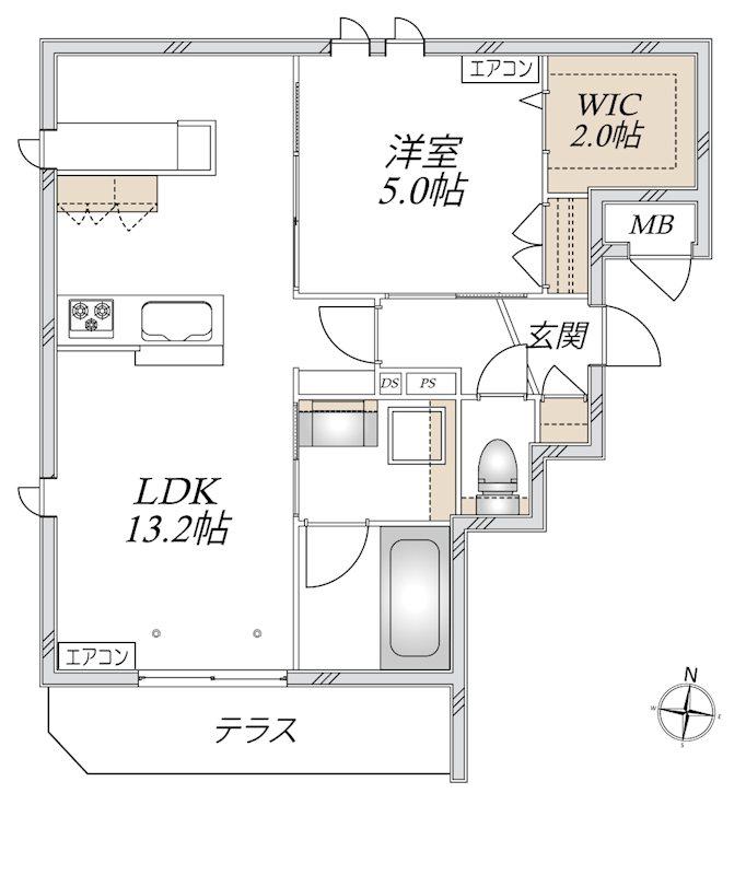 浦和区常盤9丁目メゾン(1LDK/1階)の間取り写真
