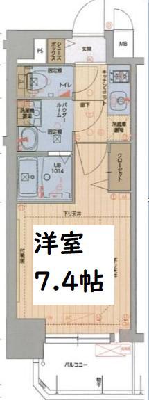 エスライズ天王寺イースト(1K/9階)の間取り写真