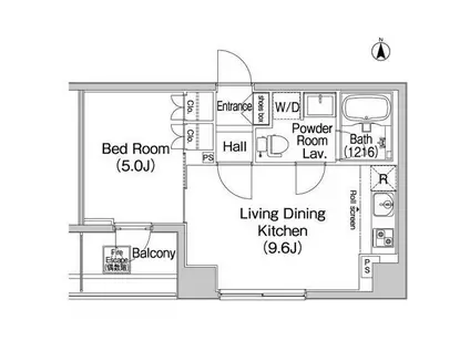 コンフォリア上野広小路(1DK/9階)の間取り写真