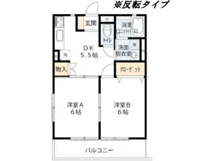 ガーデンヒルズ(2DK/1階)の間取り写真