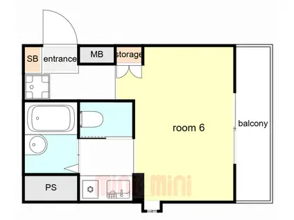 ジョイフル六甲V(1K/2階)の間取り写真