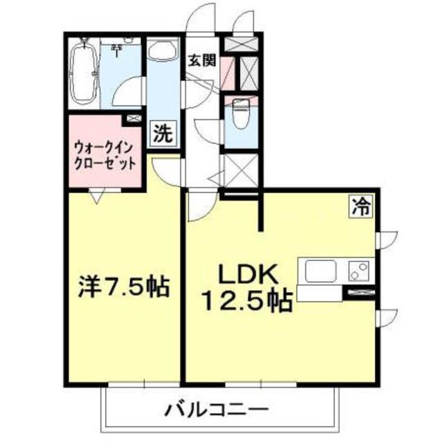 コモレビ大蔵E棟(1LDK/3階)の間取り写真