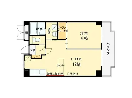 ロイヤルハイツ松ヶ丘(1LDK/2階)の間取り写真