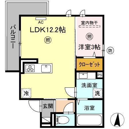 PREMILIFE寿町(1LDK/3階)の間取り写真