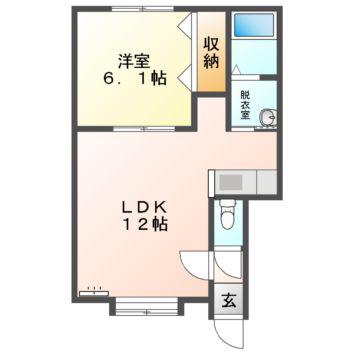 Mハイツ高砂6(1LDK/1階)の間取り写真