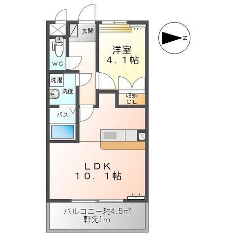 メゾン・ティアラ(1LDK/1階)の間取り写真