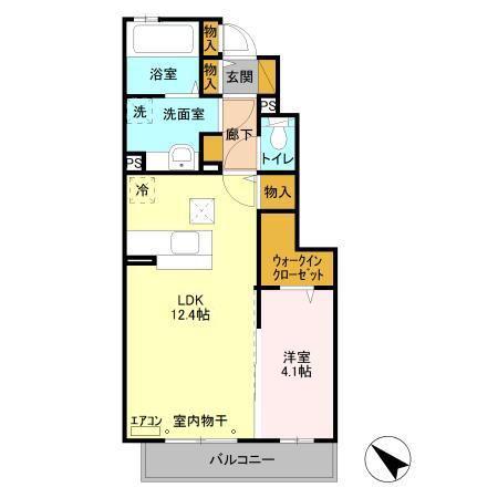 イコアリス(1LDK/1階)の間取り写真