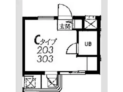 ダイホープラザ目白(ワンルーム/2階)の間取り写真