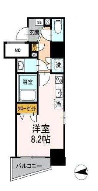 AOIレジデンス早稲田(ワンルーム/9階)の間取り写真