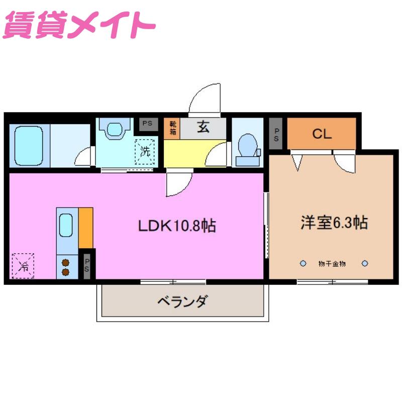 ベルナード(1LDK/2階)の間取り写真