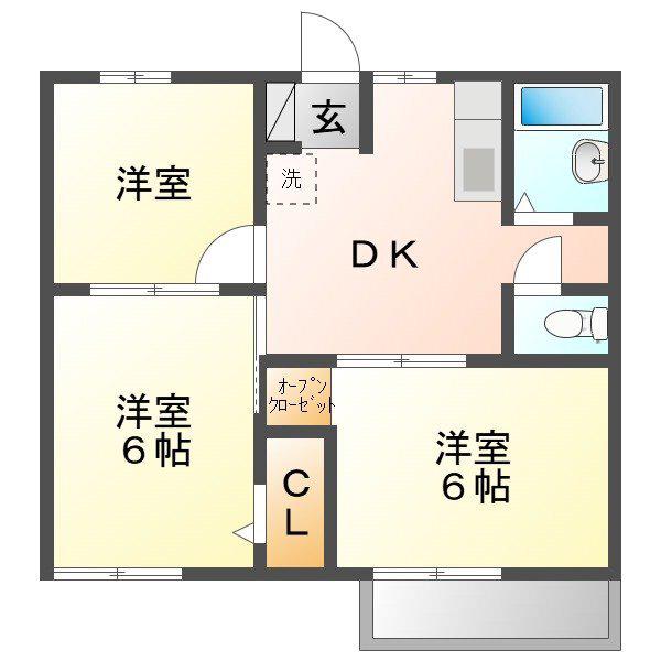 ファミール新宿(3DK/1階)の間取り写真