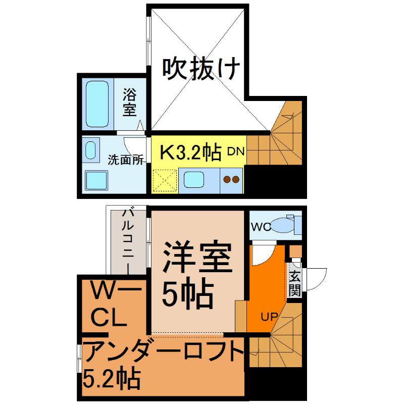 FERIO(1K/2階)の間取り写真