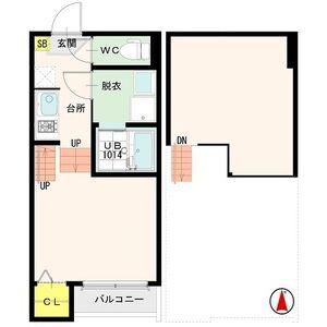 ALAISE太子堂(1K/1階)の間取り写真