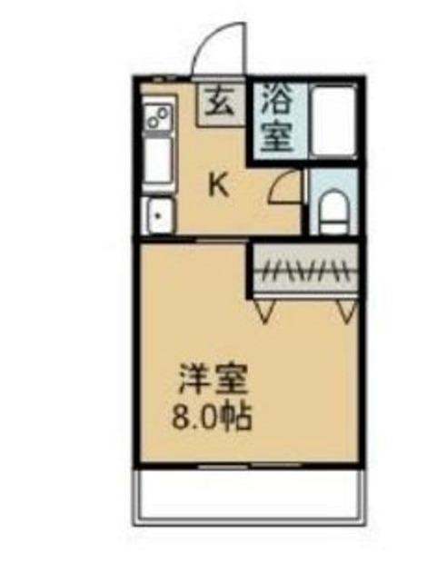 中祥マンションC(1K/2階)の間取り写真