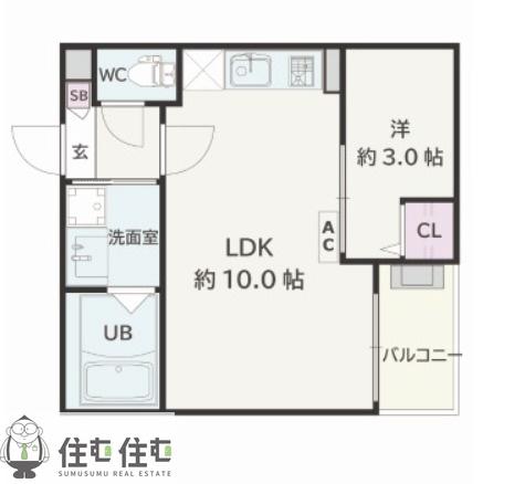 JACK MIYUKIHOMMACHIII(1LDK/1階)の間取り写真