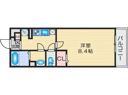 ガーデンコート正雀(1K/1階)の間取り写真