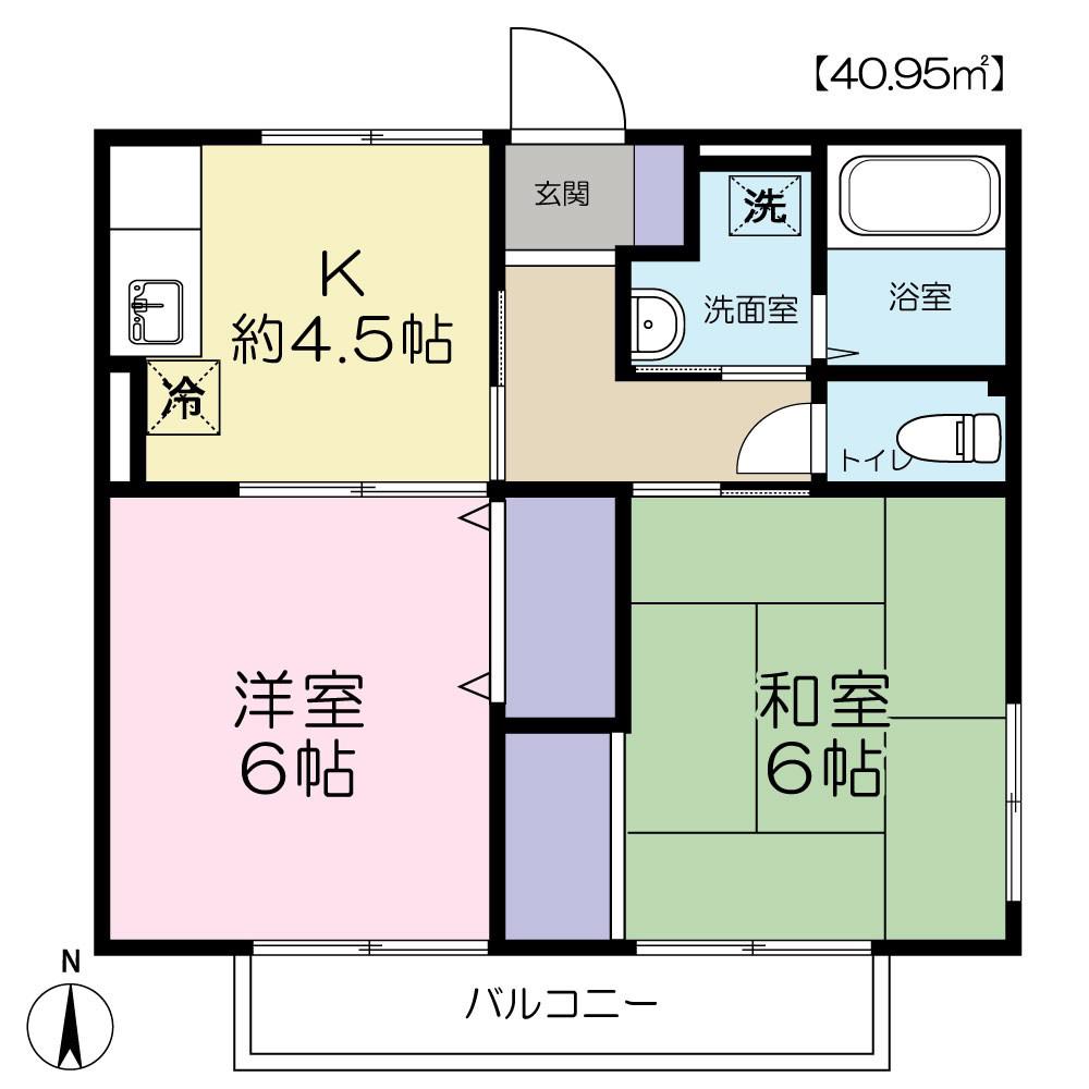 ジュネス桜台(2DK/2階)の間取り写真
