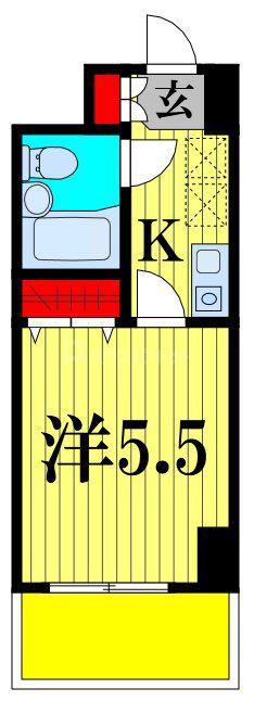 コンフォール小泉(1K/4階)の間取り写真