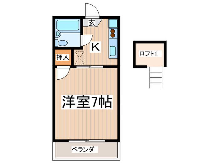 AM HOUSE(1K/2階)の間取り写真