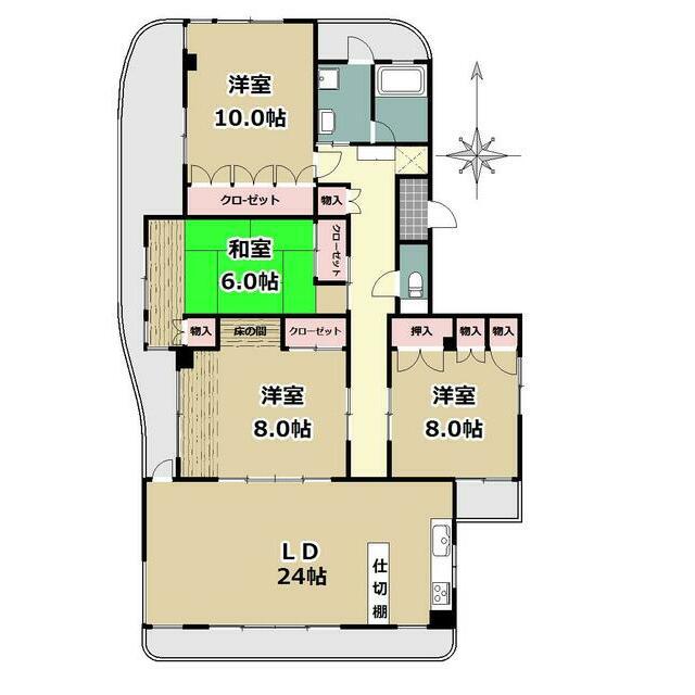 ハイツ中町(4LDK/2階)の間取り写真