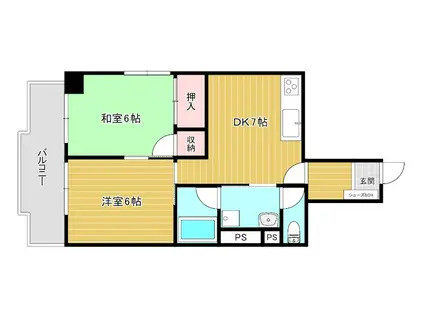 T&Mビル(2DK/3階)の間取り写真