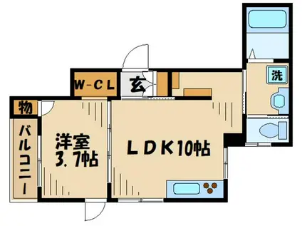 イルフェジュール版画美術館入口(1LDK/3階)の間取り写真