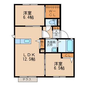 リバプールI番館(2LDK/1階)の間取り写真