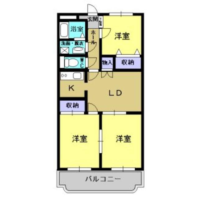 ユーミーマンションイーストワン(3LDK/3階)の間取り写真
