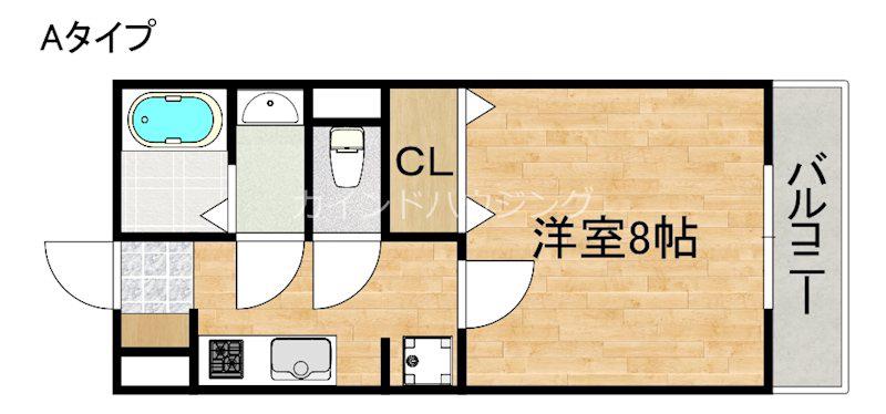 プライム日根野(1K/2階)の間取り写真