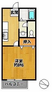メゾクレールナカモトB(1K/1階)の間取り写真