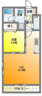 シーズンズ(1LDK/2階)の間取り写真