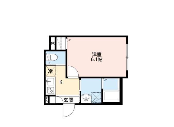 LES TERRASSES DU CIEL HANEDA(1K/2階)の間取り写真
