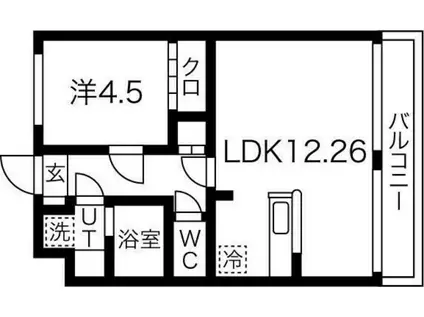 セレクト小松島(1LDK/1階)の間取り写真