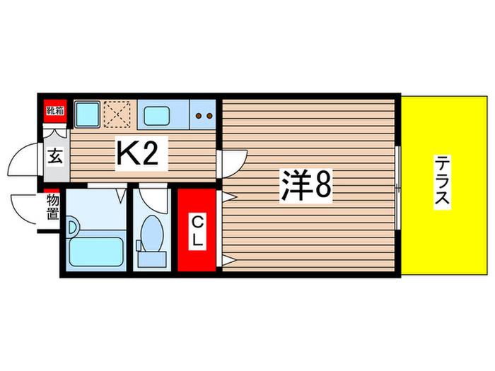 エステートピア寒川(1K/1階)の間取り写真