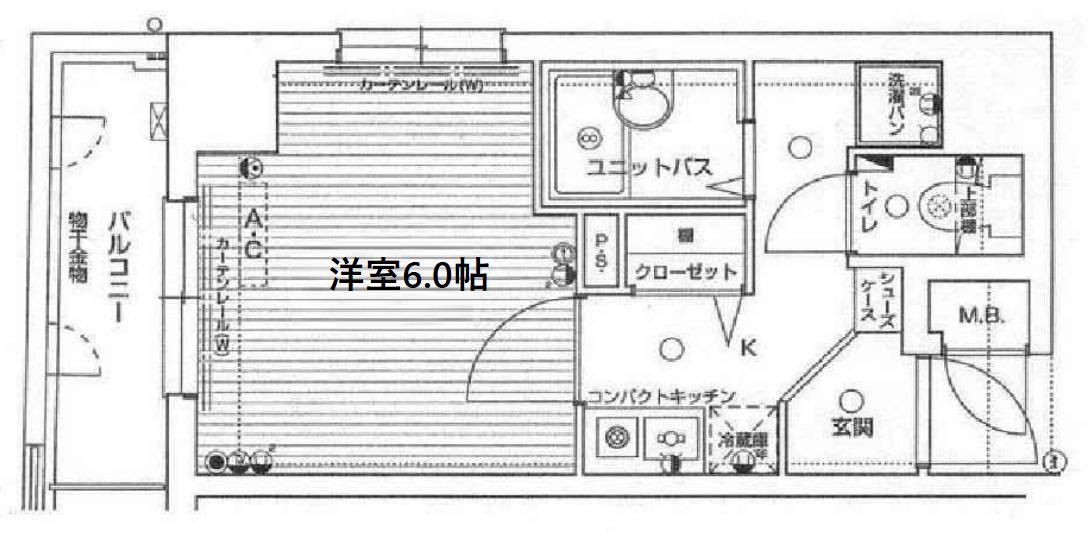 ラナップスクエア南森町(1K/5階)の間取り写真