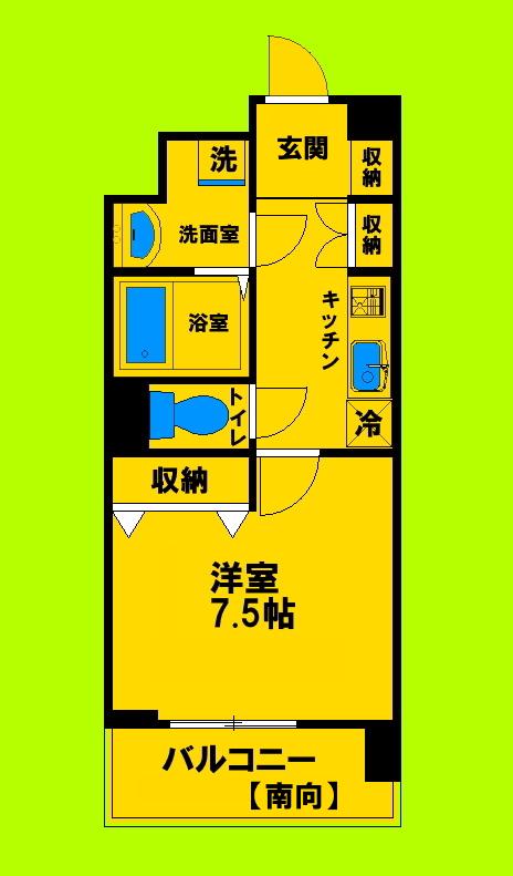 ベルヴィ江坂公園(1K/10階)の間取り写真