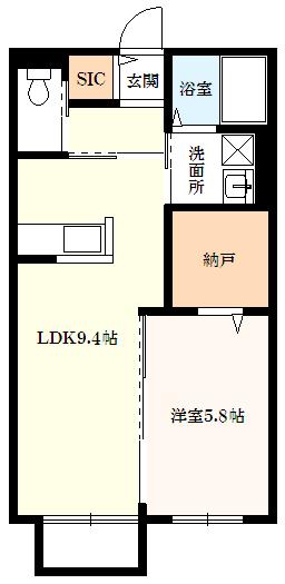 ボワソレイユ(1LDK/2階)の間取り写真