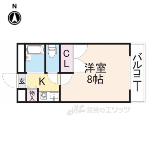 ロイヤルSK宝来(1K/2階)の間取り写真