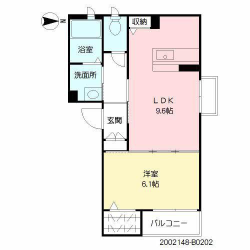 PAX天保山B棟(1LDK/2階)の間取り写真