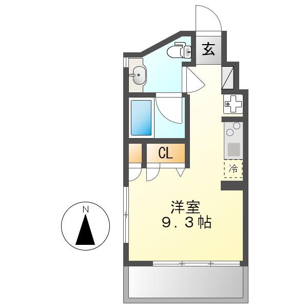 シャトーアンドホテル名駅南II(ワンルーム/5階)の間取り写真