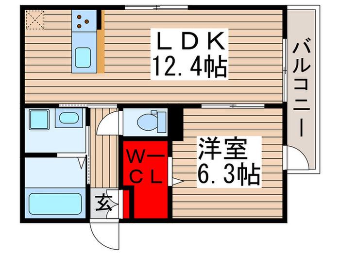 ジャスミンヒルズ(1LDK/3階)の間取り写真
