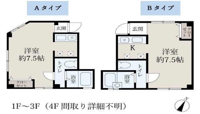 TKマンション(ワンルーム/3階)の間取り写真