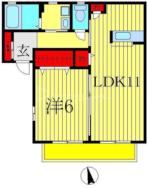 サニーコート(1LDK/2階)の間取り写真